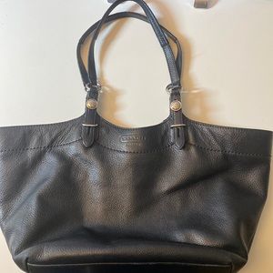 Coach Black Pebble Leather Tote